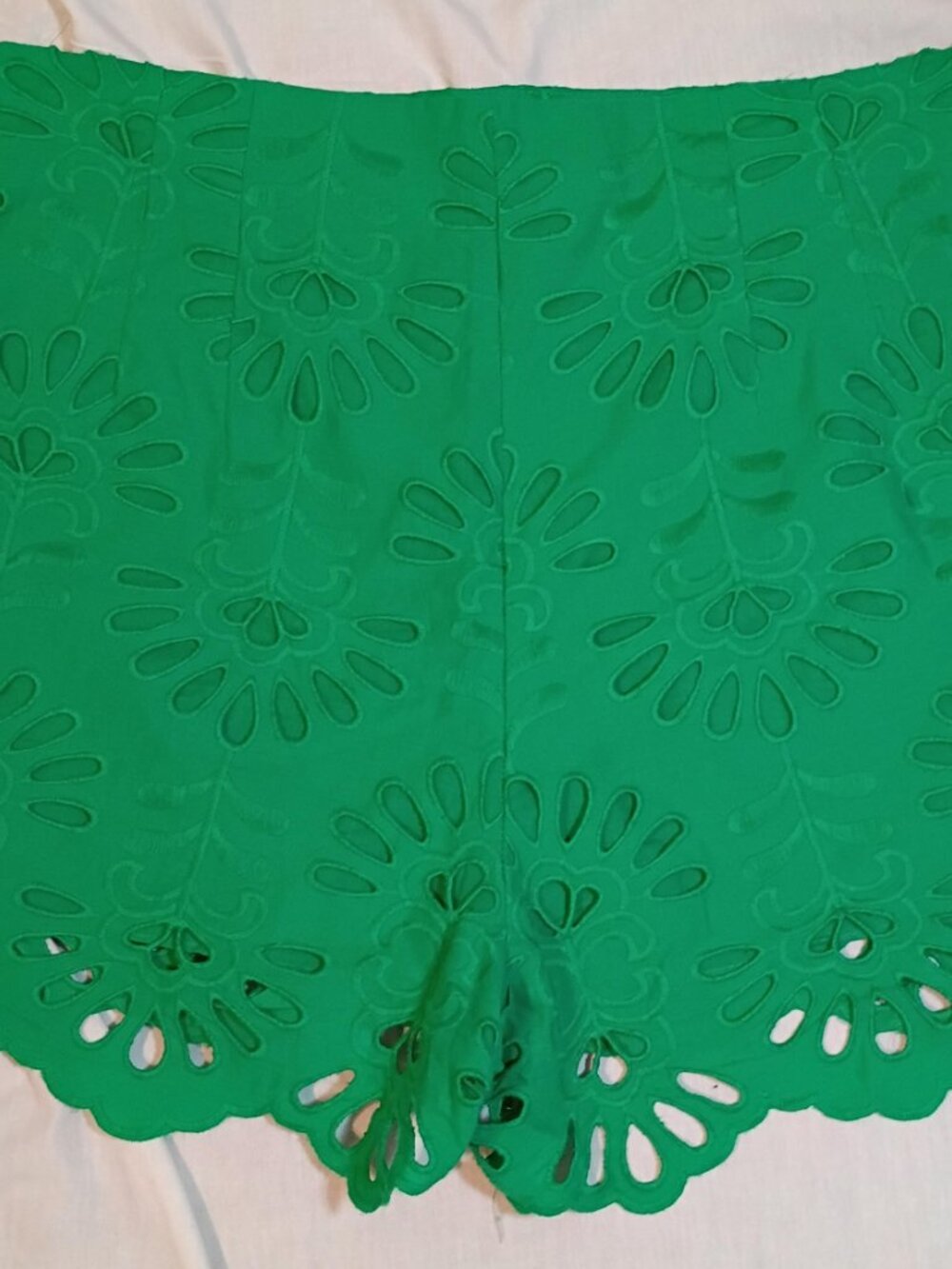 Zara/Shorts/Womens XL/Emerald Green/Embroidered Eyelet High Rise Cottagecore Chi - Picture 7 of 7